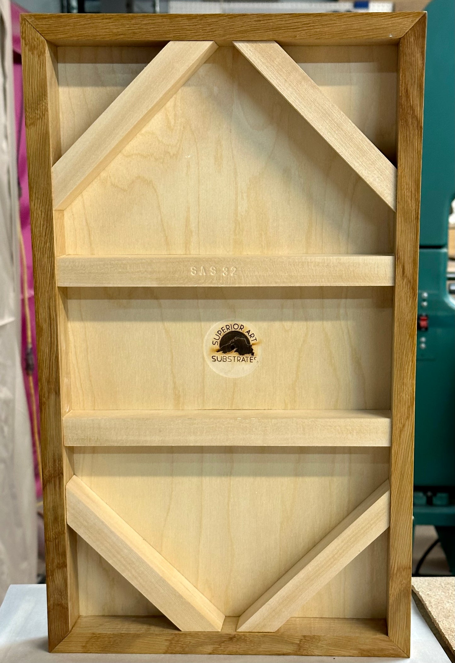 Quartersawn Red Oak and Baltic Birch 12" x 20" Hardwood Cradled Substrate