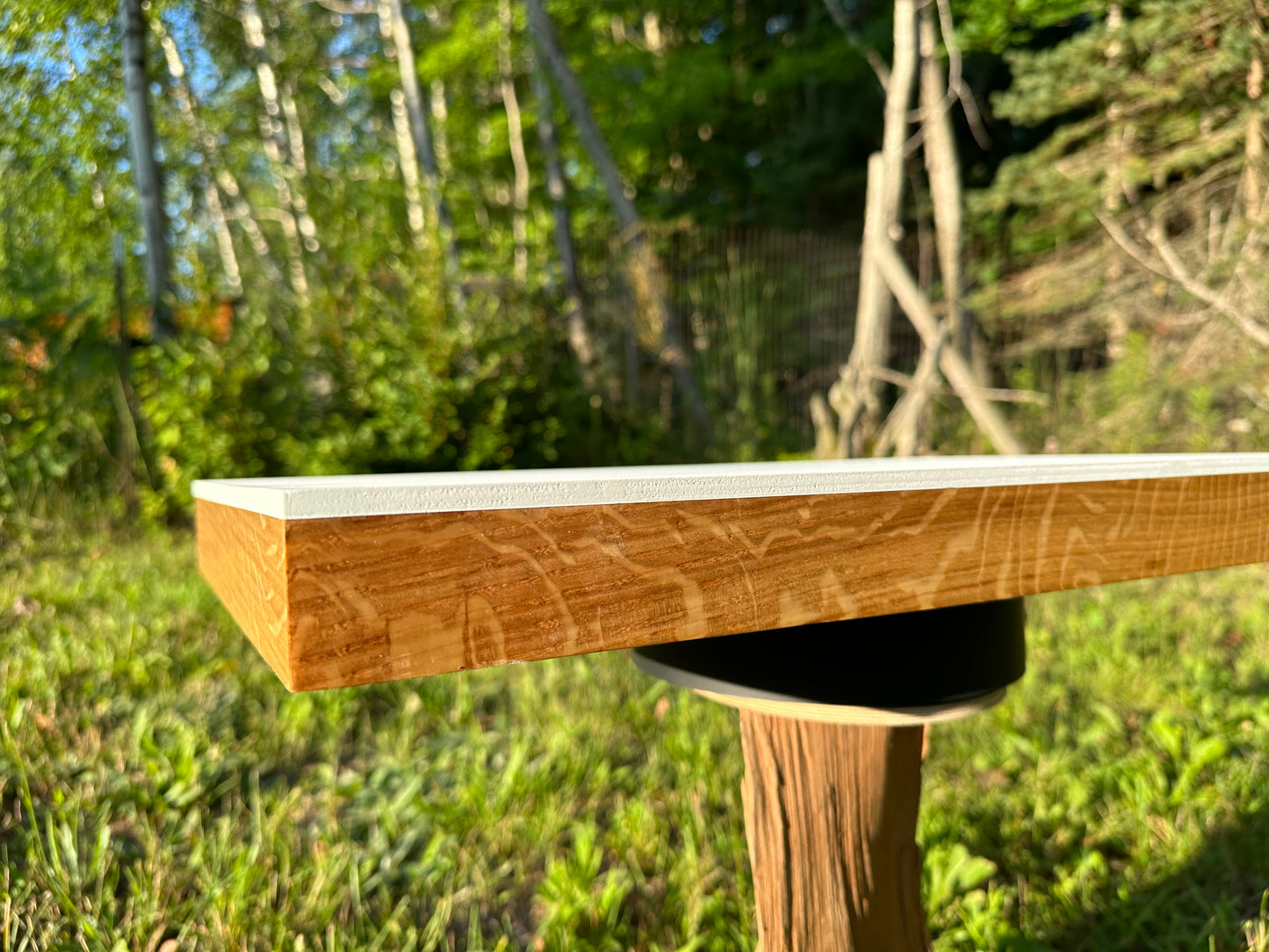 image side view of Quartersawn Red Oak Cradled Substrate