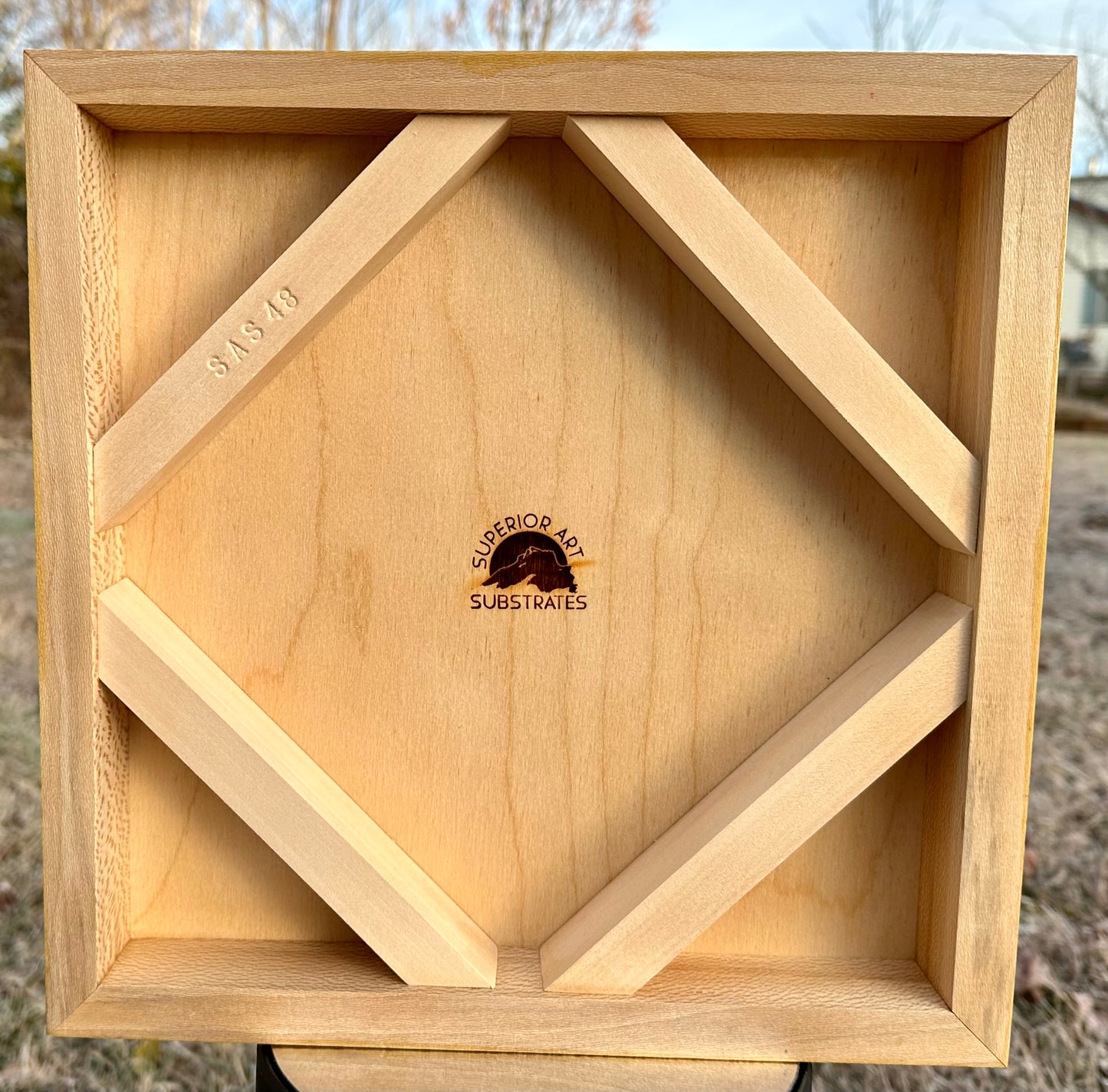 Quartersawn Sycamore and Baltic Birch 12" x 12" Hardwood Cradled Substrate