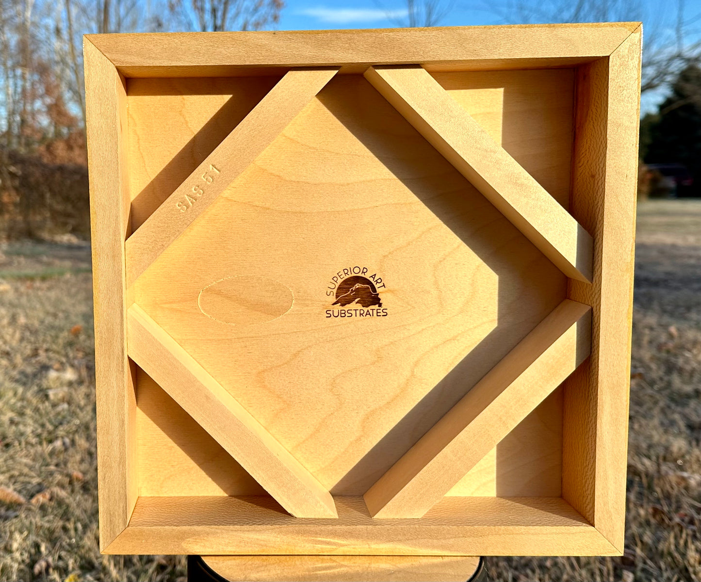 Quartersawn Sycamore and Baltic Birch 12" x 12" Hardwood Cradled Substrate