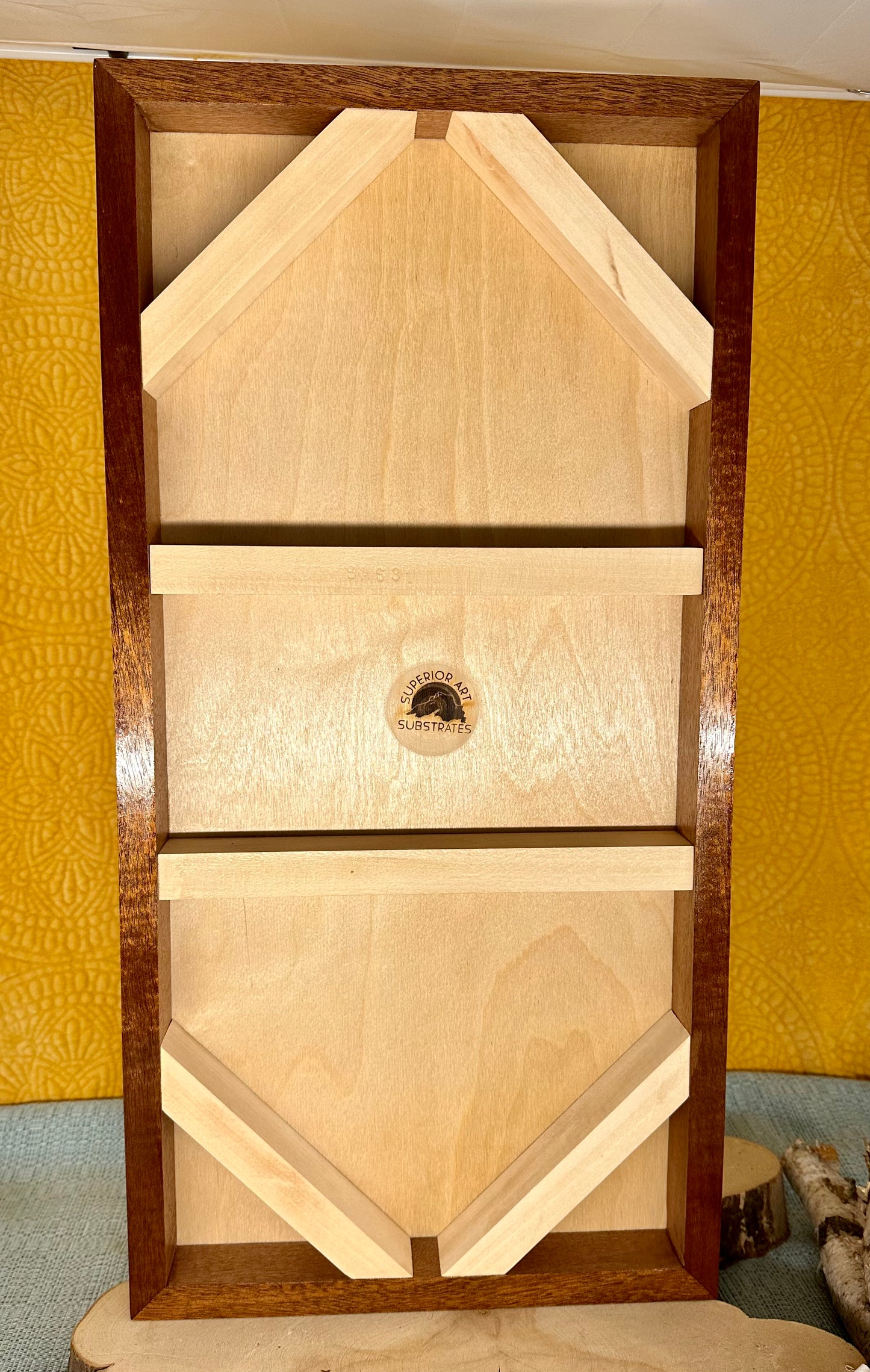 African Mahogany and Baltic Birch 12" x 24" Hardwood Cradled Substrate